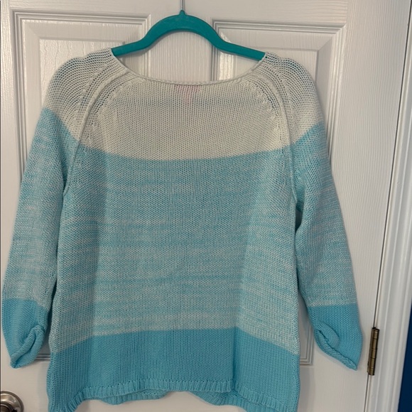 Lilly Pulitzer Stylish Blue and White Women's Sweater - Picture 3 of 3